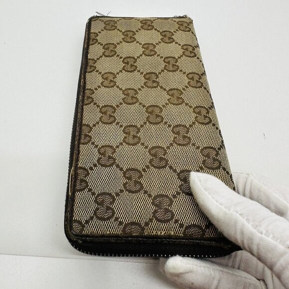 Gucci Large Double  G Monogrammed Zippy wallet Vintage Luxury Accessory - Picture 5 of 12